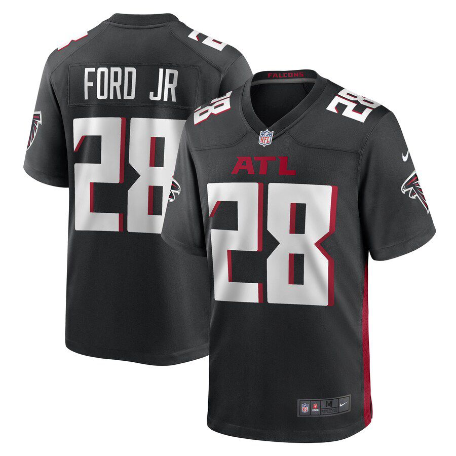 Men Atlanta Falcons 28 Mike Ford Nike Black Game Player NFL Jersey